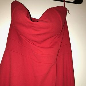 One piece red jump suit